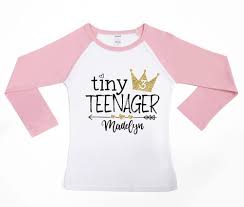 Teenager Birthday Clothes For Girls Tiny Teenager Birthday Shirt 3rd Birthday Shirt Toddler By Vazzietees Etsy Happy Glamper Shirt Birthday Shirts Trendy Kids Outfits