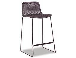 Low profile upholstered two tone bar stools. Timmy Kitchen Counter Stool Black Contoured Pu Rattan Seat With Black Frame