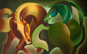 buy harmony horses a oil on canvas by trilochan anand from india it portrays animal relevant to passion horse drawings art prints online horse painting