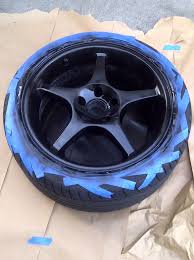 Black And Blue Wheels For Trucks Plasti Dip Chrome Rims To Make Them Flat Black Wheel Art Truck Accessories Truck Rims