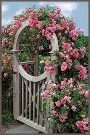 Rose Covered Gate Garden Gates And Fencing Beautiful Gardens Beautiful Flowers