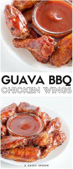 Crispy Baked Chicken Wings Topped With Sticky Sweet And Savory Guava Bbq Sauce Via Asassyspoon Bbq Chicken Recipes Wing Recipes Guava Recipes