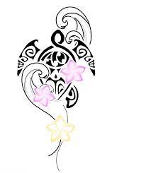 Beautiful Tribal Turtle With Flowers Tattoo Design Tribal Turtle Tattoos Turtle Tattoo Designs Tribal Tattoos For Women