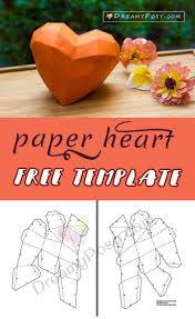Motiv, papier herzen, bastelleim, faltspatel und. Free Template To Make Paper Heart A 3d Heart From Paper Paperheart Valentine Valentinesday 3dh Bastelarbeiten Aus Papier Und Pappe Papierherzen Papierherz