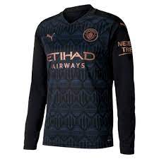 Soccer uniforms soccer jerseys manchester city black tops drill sportswear nike jackets show off your fandom with a manchester city jersey and other mcfc gear from soccerpro.com. Manchester City Kids Long Sleeve Away Shirt 2020 21 Genuine Puma