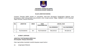 Sila pastikan anda baca syarat yang dikehendaki dengan teliti sebelum memohon jawatan kosong ini. Jawatan Kosong Pustakawan Di Universiti Teknologi Mara Uitm Jobcari Com Jawatan Kosong Terkini
