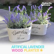 Check spelling or type a new query. Buy Butterfly Craze Artificial Lavender Plants In Wooden Planters Beautiful Lifelike Faux Silk Floral Arrangements For Patio Home Decor Office Beyond In White Planter Pots Set Of Two Online