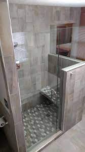 Schluter Trim On Edges Of Shower Pony Wall Bathroom Remodel Master Tile Bathroom Bathrooms Remodel