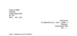 J'ai l'honneur de vous soumettre ma candidature à l'admission au bts de (intitulé du bts). Lettre De Motivation Bts Dietetique