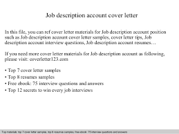 Job Description Account Cover Letter
