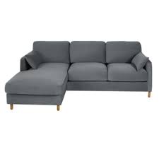 Canapé scandinave 2 place gris clair + 2 coussins. Canape D Angle Gauche Convertible 5 Places En Velours Bleu Nuit Matelas 14 Cm Julian Maisons Du Monde