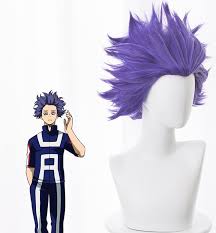My Hero Academia Shinsou Hitoshi Shinso Dark Purple Styled Cosplay Hair Wig Cap Cosplay Hair Purple Wig Purple Brown Hair