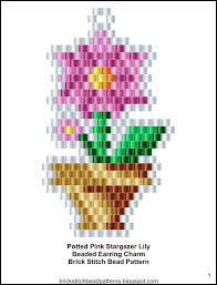 Brick Stitch Bead Patterns Journal Potted Pink Stargazer