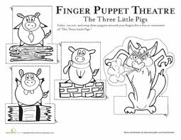 3 little pigs ali baba alice in wonderland anime hansel and gretel ninjas pinocchio sakura sleeping beauty snow white. Three Little Pigs Finger Puppets Worksheet Education Com Little Pigs Three Little Pigs Finger Puppets