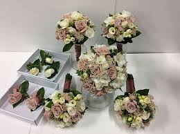 Wedding bouquets cream and pink. Wedding Dusky Pink And Cream Wedding Flowers Flower Wholesalers Takapuna