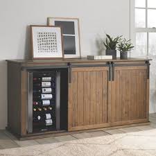 Dining room built in cabinet with wine fridge. Credenza Collection Wine Enthusiast