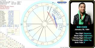 Kid Cudi S Birth Chart Birthday Aquarius Birthchart Natalchart Astrology Celebrity Kidcudi Birth Chart Natal Charts Cancer Birthday
