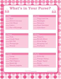 Printable What S In Your Purse Girls Baby Shower Game Baby Shower Games Free Printable Baby Shower Games Baby Shower Printables