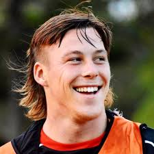 West Harbour's Cooper Henwood repping business in the front, party in the  back vibes! #ShuteShield #BangBangPirateGang