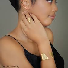 Molten Jewel 14k Gold Plated Cuff Ring Gold Band Ring