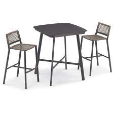 Enjoy your newfound luxury that is easy to buy and delivered to your doorstep. Oxford Garden Eiland Carbon And Mocha Outdoor Bar Table Set 3 Piece 6076 Bellacor