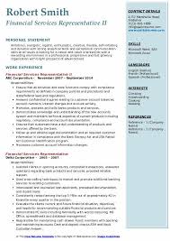 They play an important part in generating the bank's or financial institute's revenue. Financial Services Representative Resume Samples Qwikresume