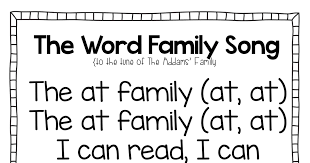 Word Family Song Pdf Word Families Family Songs Words