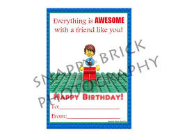 Birthday Card Printable Boy Lego Printable Birthday Card Quot Everything Is Awesome With A Friend Like You Quot Boy Girl Birthday Card Printable Lego Printables Lego Birthday Cards