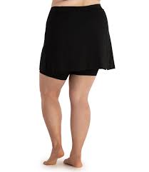 Plus Size QuikEnergy Swim Skirt with Short Black, XL / Black Size XL