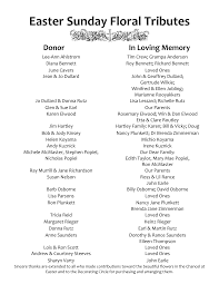 Easter Sunday Floral Tributes