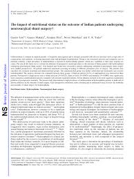 Pdf Effect Of Nutritional Aspect On Prognosis In Shunt Surgery Patients
