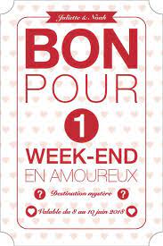 Exemple De Bon Cadeau Pour Un Week End En Amoureux Bon Cadeau Week End En Amoureux Carte Bonne Fete