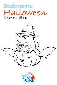 Badanamu Halloween Coloring Sheet Get Your Crayons Ready And Color Bada On His Cute Jack Halloween Coloring Sheets Halloween Coloring Halloween Coloring Pages