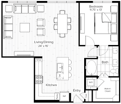 810 square feet patio area: Houston Apartments Floor Plans The Parker