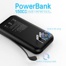 No response form the pc with either charger. Heloideo 15000mah Lightning Cable Power Bank Ac Plug Fast Charging Portable Charger Built In Lighting Cable