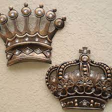 His and hers crown wall decor wondrous design ideas sofa queen best. New Gold Crown Wall Decor Art Royalty From Poshreddecor On Ebay