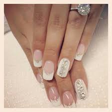 Pink And White French Bridal Nail Design Wedding Nails Design Bridal Nails Nail Art Wedding
