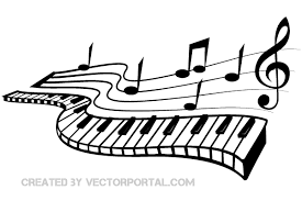 Keyboard And Music Notes Vector Image Music Notes Music Note Logo Music Images