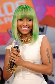 Nicki Minaj Mid Length Bob Nicki Minaj Hairstyles Green Hair Hair Styles