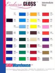 Enduragloss Vinyl Color Chart Chart Architectural Signage