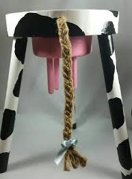 Cow Stool Cow Milking Stool Side Table End Table Plant Stand Cow Spots With Udders And Tail Painted Stool Wooden Stool Farmhouse Painted Stools Cow Spots Milking Stool