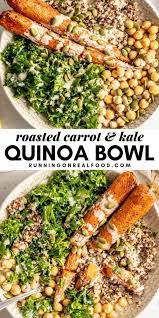 Carrot Kale Quinoa Bowl Recipe Vegetarian Recipes Dinner Recipes Healthy Recipes