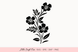Download Flowers Silhouette Graphic By Little Craft Fun Creative Fabrica PSD Mockup Templates