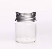 Amazon.com: 12 Pcs Empty Clear Glass Bottles with Screw Aluminum Cap Mini  Container Jars for Essential Oil Powders Cream Ointments Grease Cosmetic ...