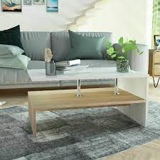 table basse vidaxl en carton agglomere 90x59x42cm quercia et bianco tavolinetto 90x59x42cm agglomere ba table basse table basse blanche table basse moderne