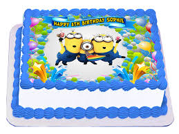 It's minions from start to finish! Minions Edible Icing Image Cake Topper Personalised Birthday Party Decoration Ebay
