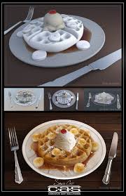 Cas 3d Waffles By Steve Cas Realistic 3d Cgsociety Food Concept Graphic Design Ads 3d Modeling Tutorial