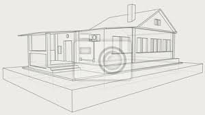 Innenarchitekturservice zeichnung aquarellzeichnung, design, winkel, die architektur. Technische Zeichnung Des Grauen Haus Fototapete Fototapeten Appartment Gehause Dimensional Myloview De