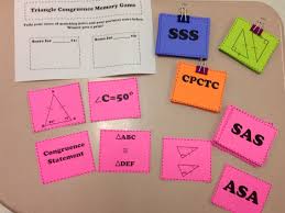 This Is A Triangle Congruence Memory Game I Made For My Students To Play As Review They Had To Match Vocabulary Wit Hs Geometry Student Teaching Triangle Game