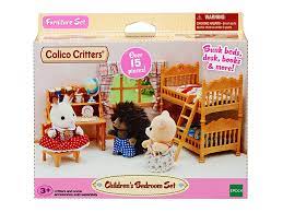 All the pieces are made out of the same sturdy solid green plastic. Children S Bedroom Set Calico Critters